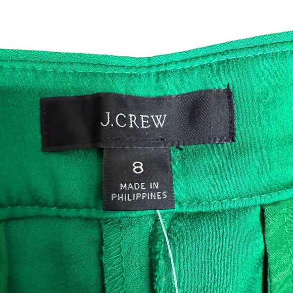 NWT Women's J. CREW High-Rise Crepe Trouser Kelly Green #BK631 | Size 8 - Picture 6 of 9